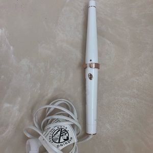 T3 curling wand hair iron white with rose gold